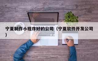 宜昌宁夏制作小程序好的公司（宁夏软件开发公司）
